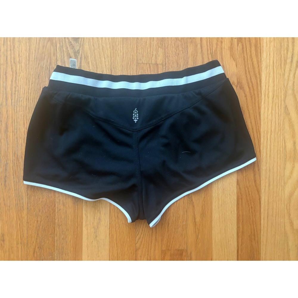 Free People FP Movement Practice Run Shorts Black White Contrast Trim Size M - Picture 3 of 5
